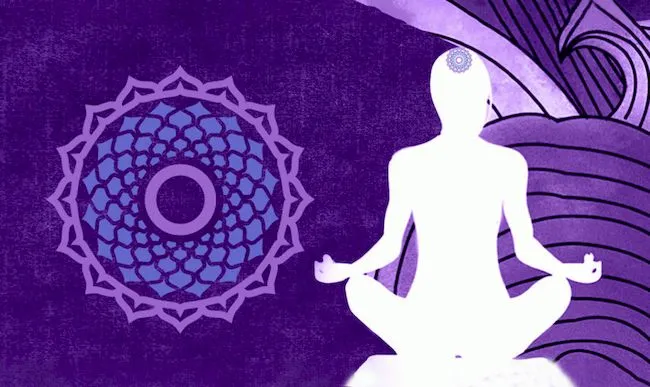 картинка фиолетовой чакры человека Сахасрары